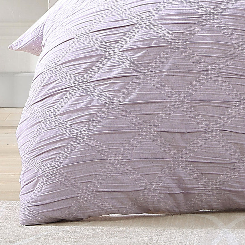 Platinum Collection REINE LILAC QUILT COVER SET Platinum Collection