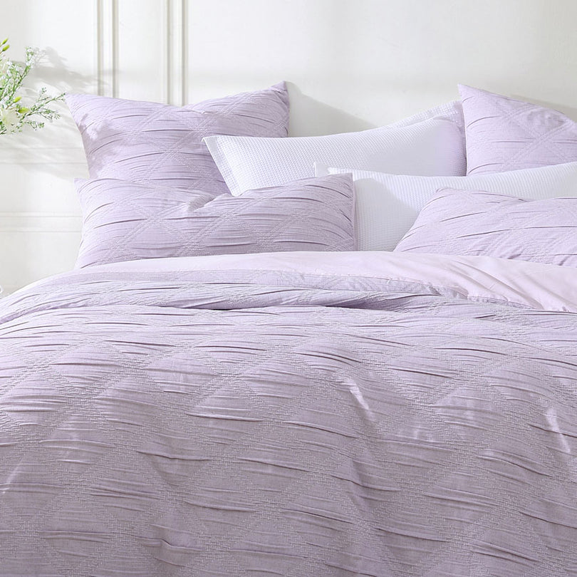 Platinum Collection REINE LILAC QUILT COVER SET Platinum Collection