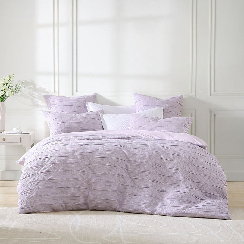 Platinum Collection REINE LILAC QUILT COVER SET Platinum Collection