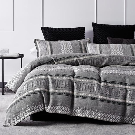 Platinum Collection TRIBECA STEEL QUILT COVER SET Platinum Collection