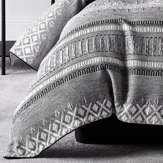 Platinum Collection TRIBECA STEEL QUILT COVER SET Platinum Collection