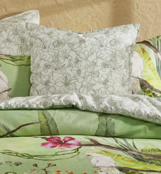 Logan & Mason Quilt Cover Logan & Mason 100% COTTON AVIARY GREEN QUILT COVER SET