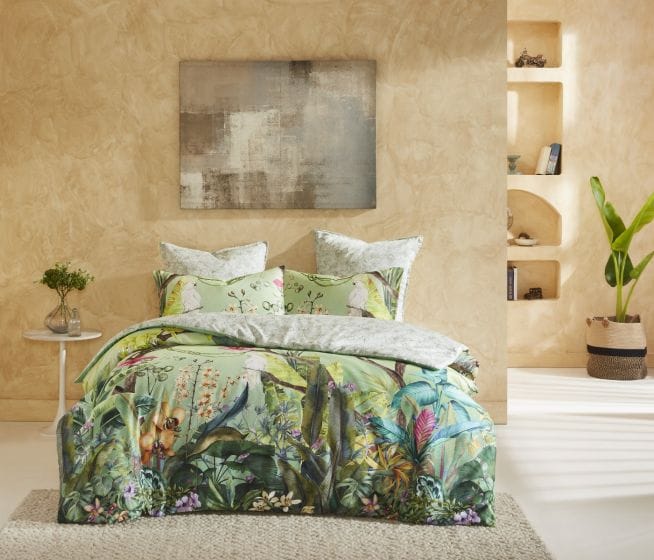 Logan & Mason Quilt Cover Logan & Mason 100% COTTON AVIARY GREEN QUILT COVER SET
