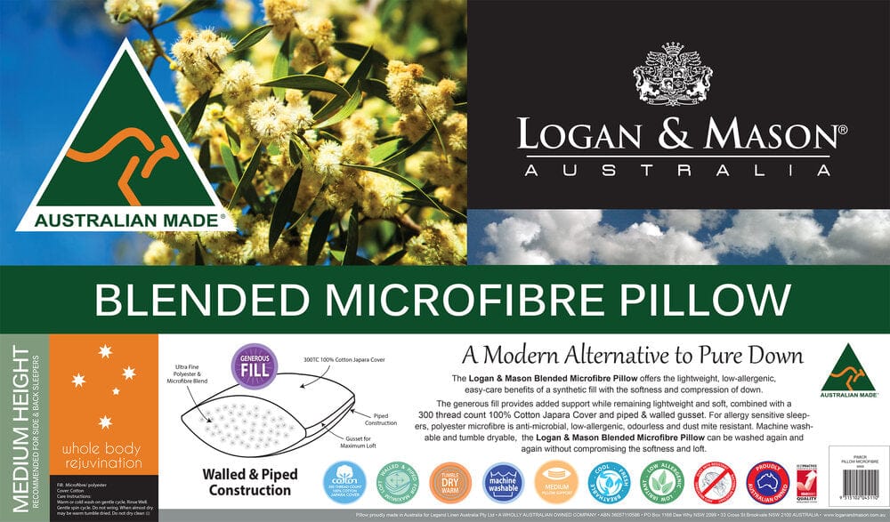 Logan & Mason Pillows/Cushions Logan & Mason BLENDED MICROFIBRE PILLOW