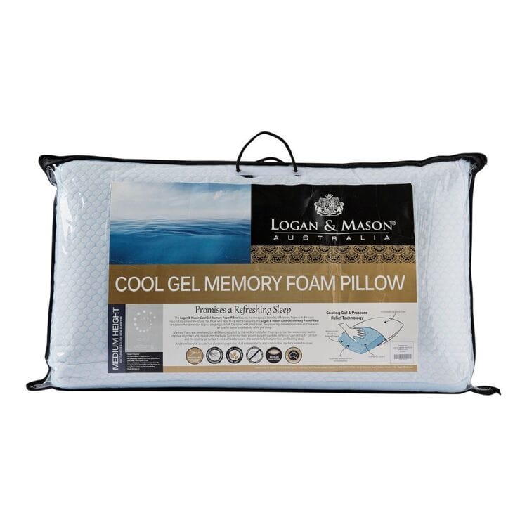 Logan & Mason Pillows/Cushions Logan & Mason COOL GEL MEMORY FOAM WHITE PILLOW