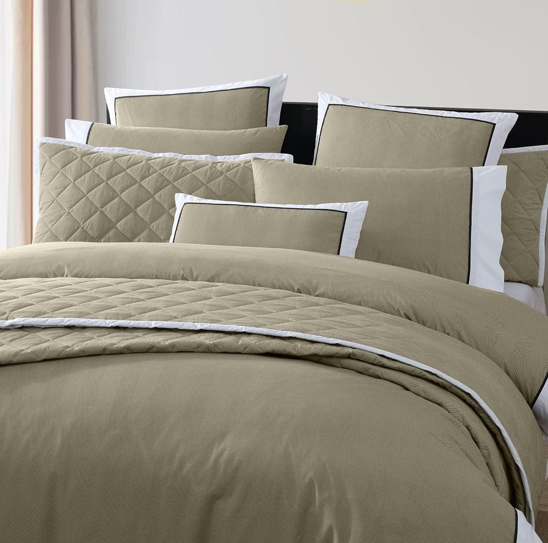 Logan & Mason Quilt Cover Logan & Mason ESSEX OLIVE QUILT COVER SET