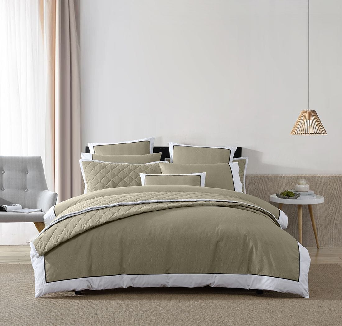 Logan & Mason Quilt Cover Logan & Mason ESSEX OLIVE QUILT COVER SET