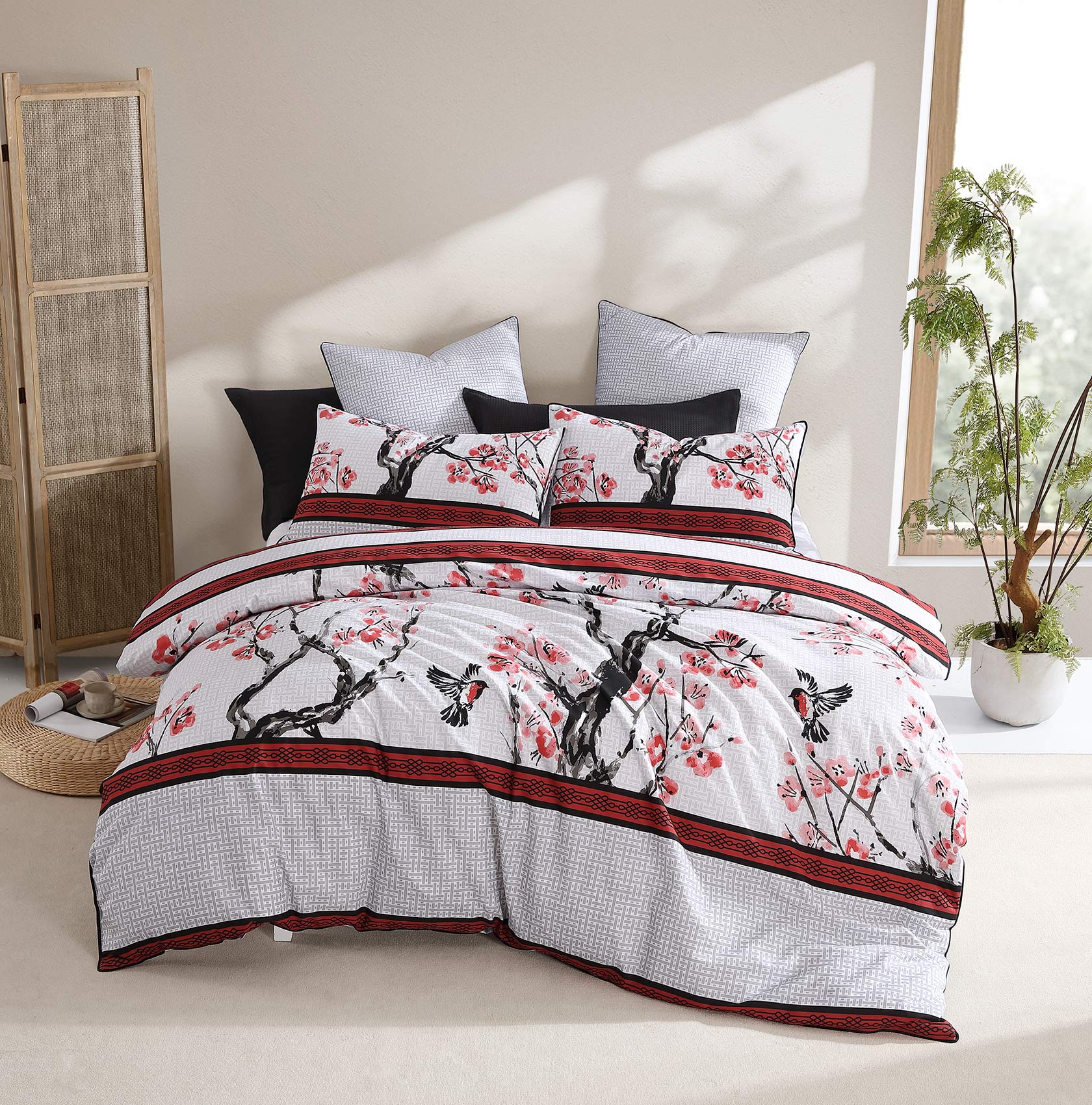 Logan & Mason Quilt Cover Logan & Mason KYUSHU RED QUILT COVER SET