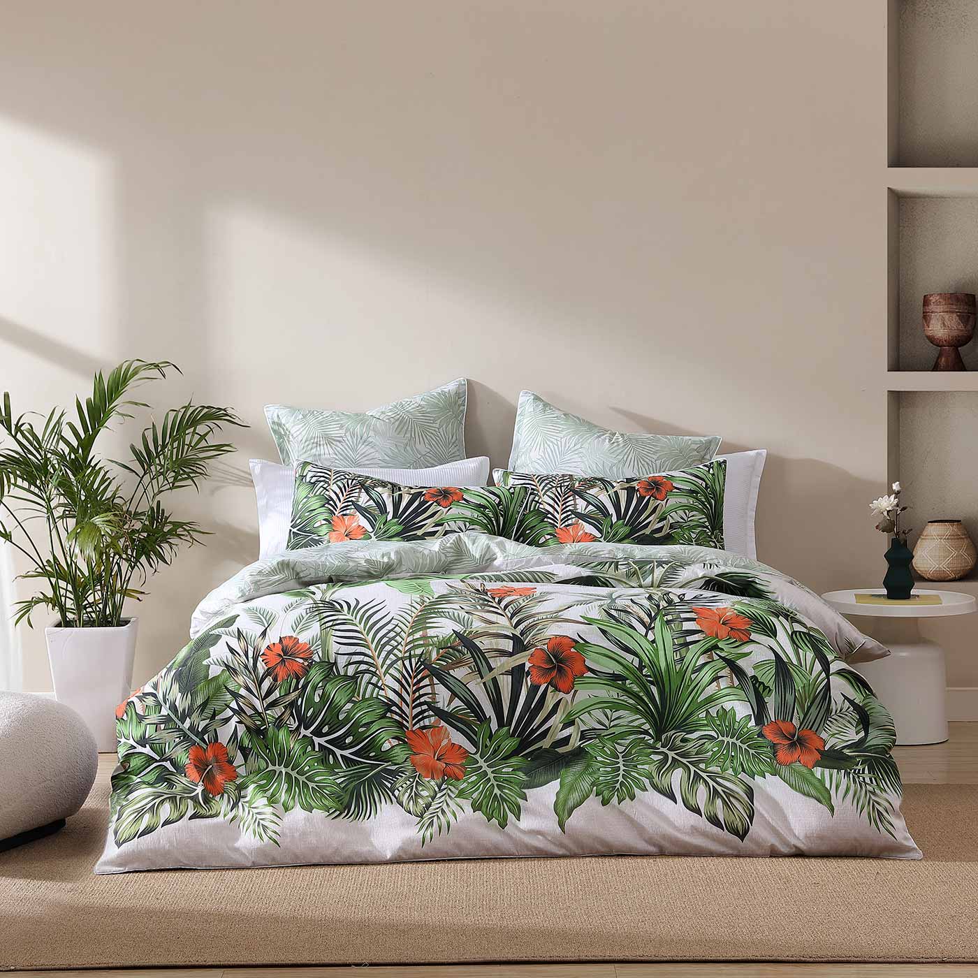 Logan & Mason Quilt Cover Logan & Mason LANAI PALM QUILT COVER SET