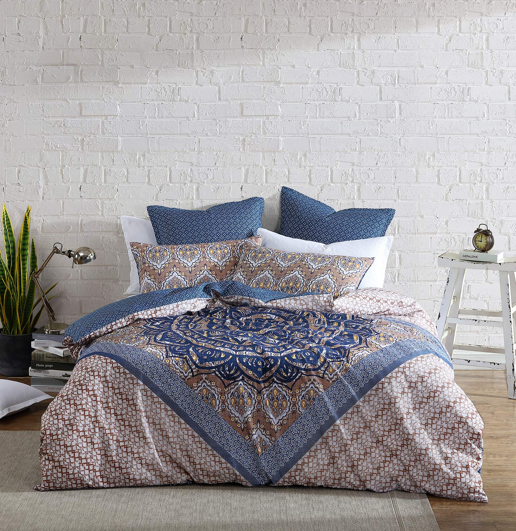 Logan & Mason Quilt Cover Logan & Mason MELIA INDIGO QUILT COVER SET