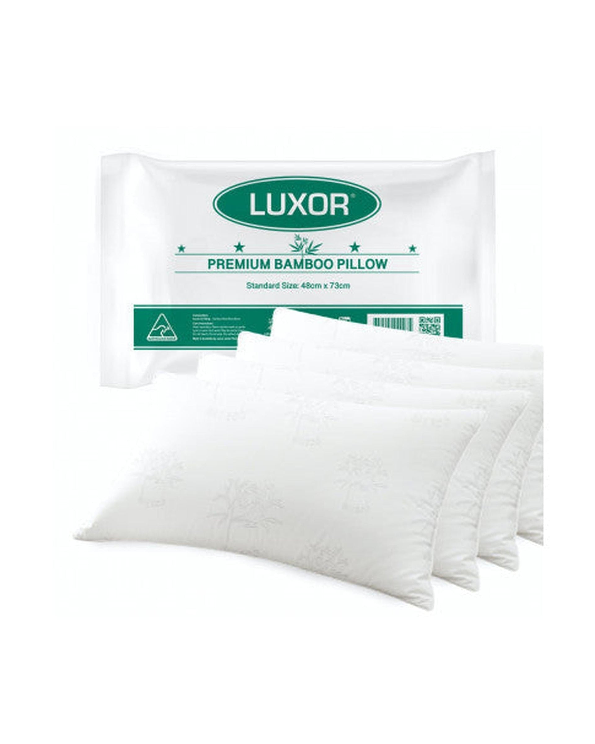 Luxor Pillows/Cushions Luxor Australian Made Bamboo Cooling Pillow Standard Size Four Pack
