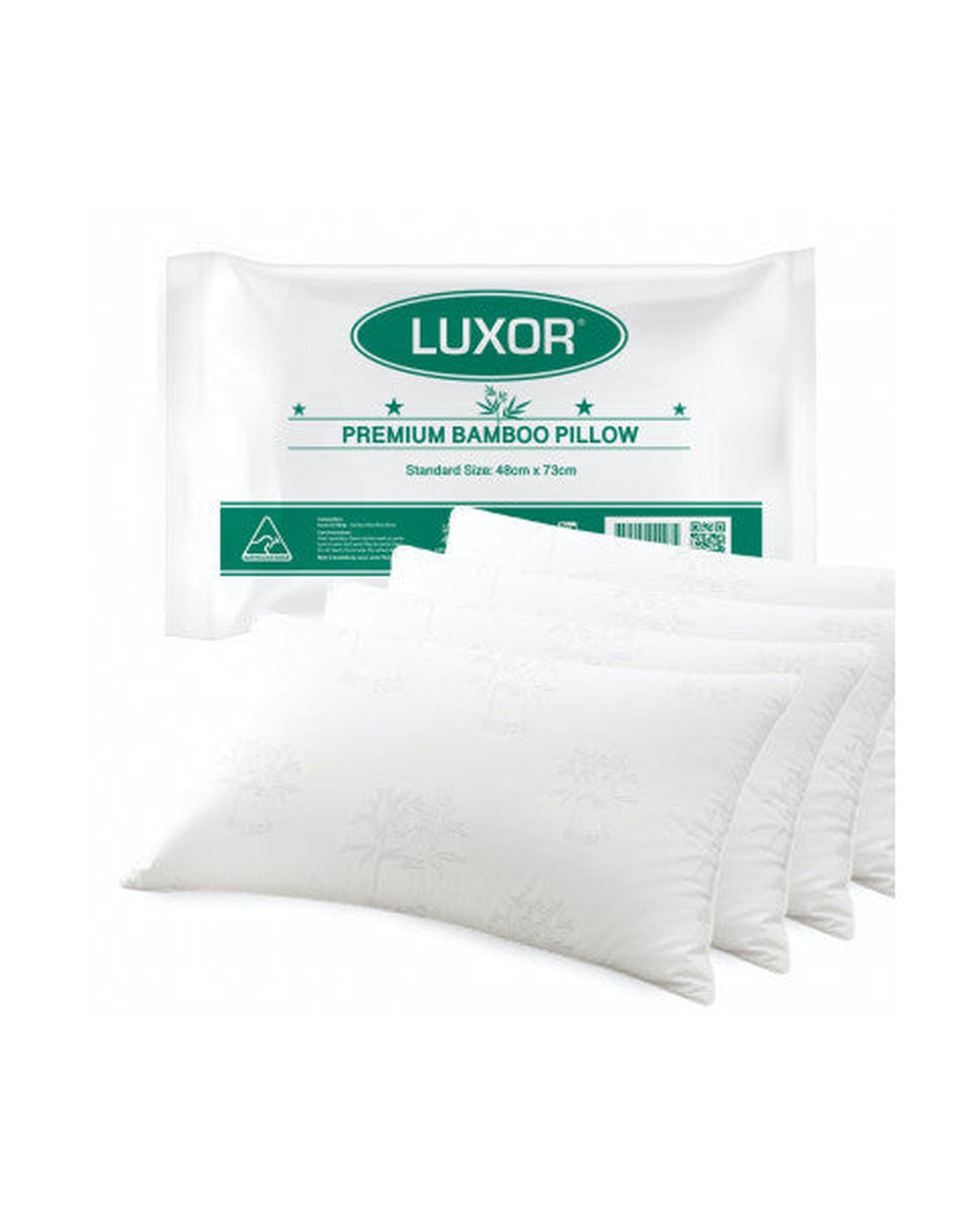 Luxor Pillows/Cushions Luxor Australian Made Bamboo Cooling Pillow Standard Size Four Pack