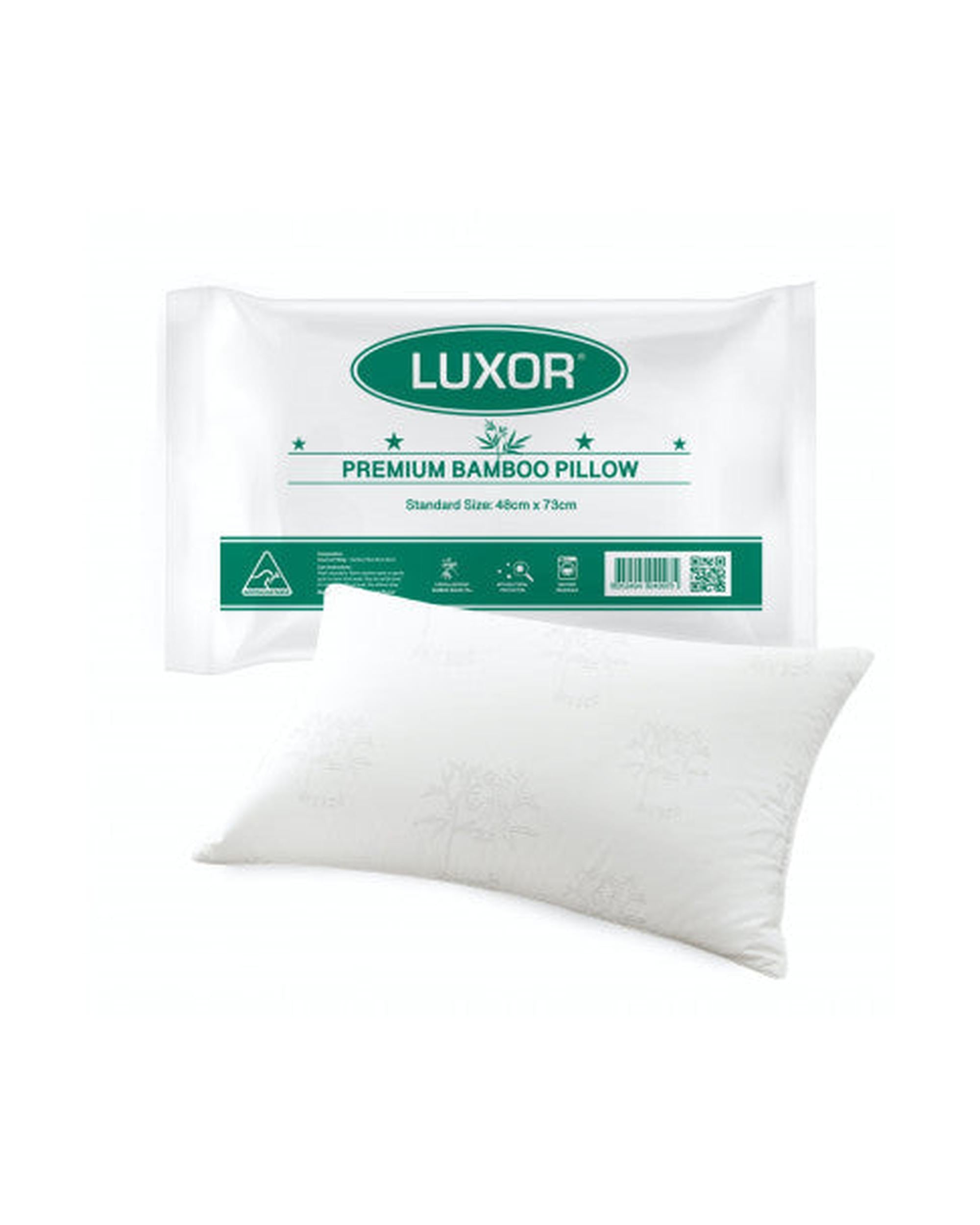 Luxor Pillows/Cushions Luxor Australian Made Bamboo Cooling Pillow Standard Size Single Pack