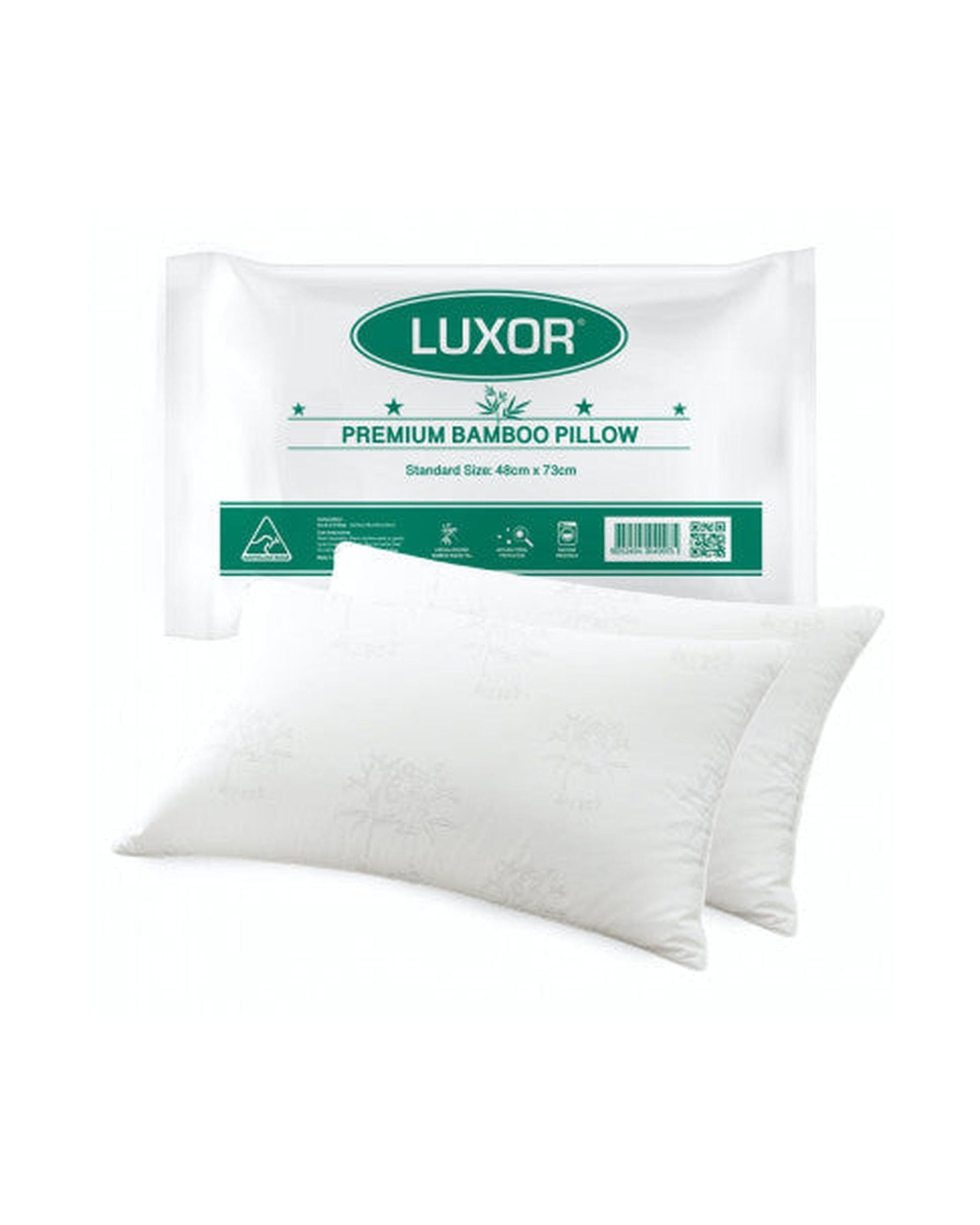 Luxor Pillows/Cushions Luxor Australian Made Bamboo Cooling Pillow Standard Size Twin Pack