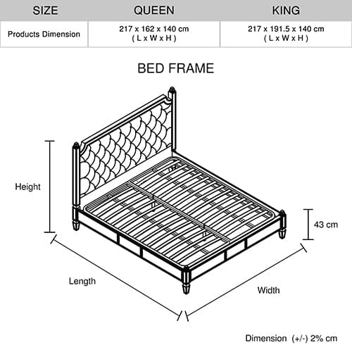 Melbournians Furniture Bedframe Antique Bedframe Mirrored Work Silver Colour Tufted Headboard Deep Quilting