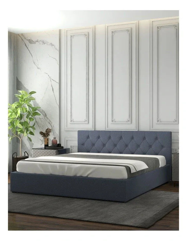 Milano Decor Bedframe Milano Capri Luxury Gas Lift Bed With Headboard  - Charcoal