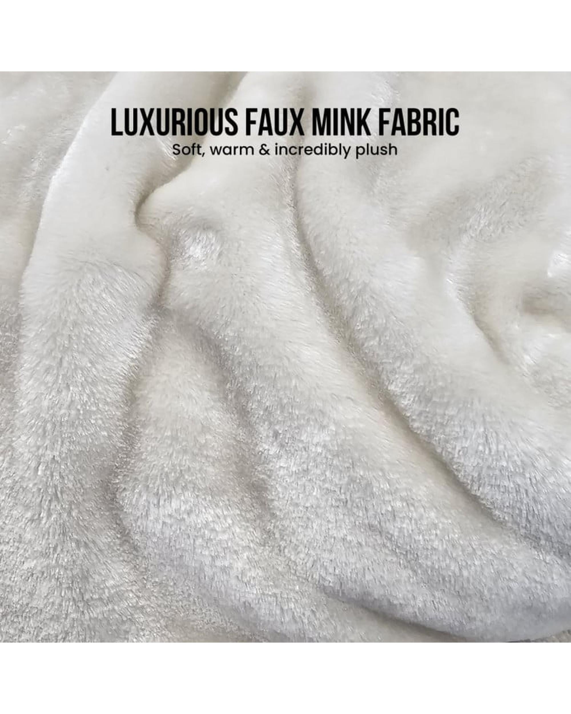 Laura Hill XL Double-Sided Oversized Faux Mink Blanket 305x305cm Beige Laura Hill