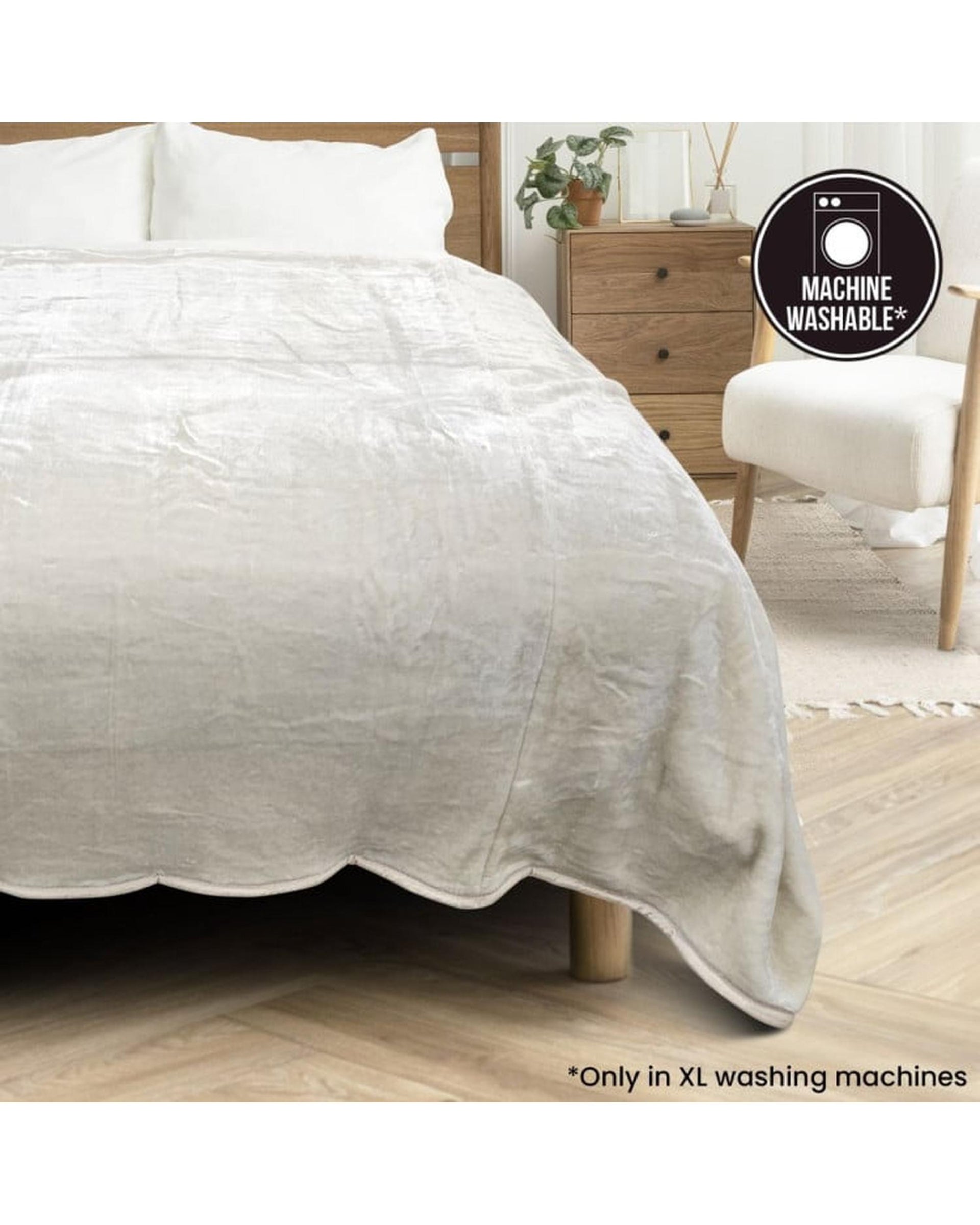 Laura Hill XL Double-Sided Oversized Faux Mink Blanket 305x305cm Beige Laura Hill