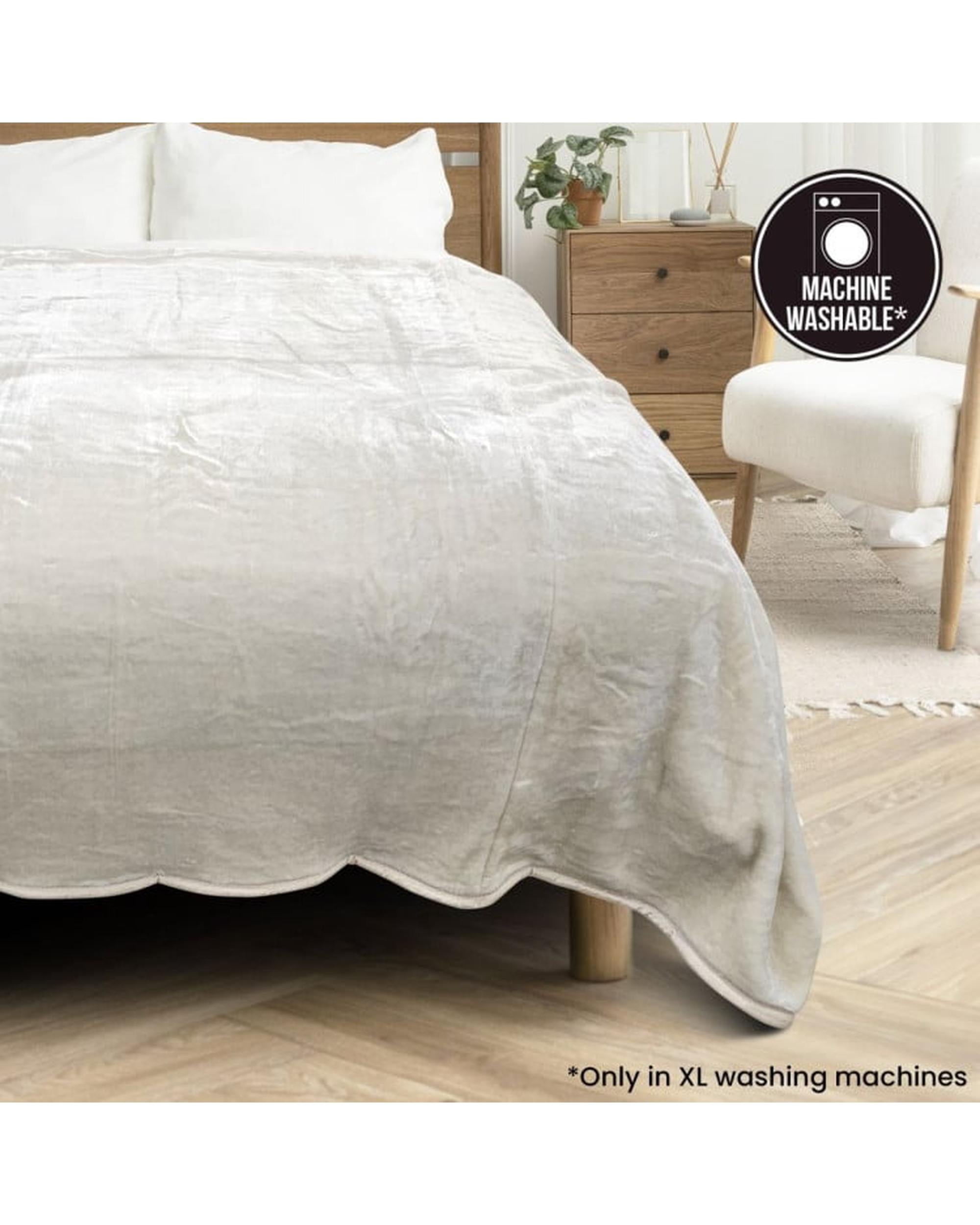 Laura Hill XL Double-Sided Oversized Faux Mink Blanket 305x305cm Beige Laura Hill