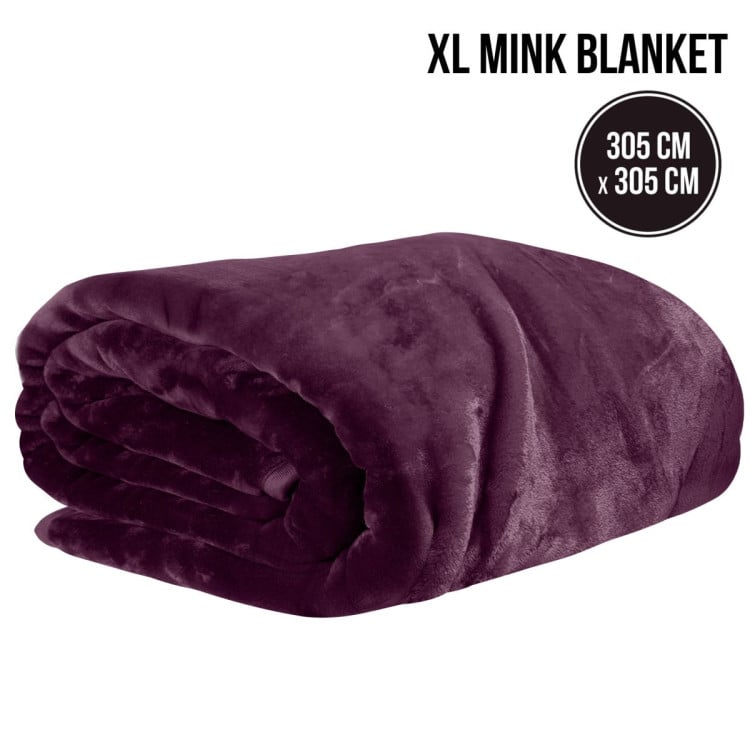 Laura Hill XL Double-Sided Oversized Faux Mink Blanket 305x305cm Purple Laura Hill