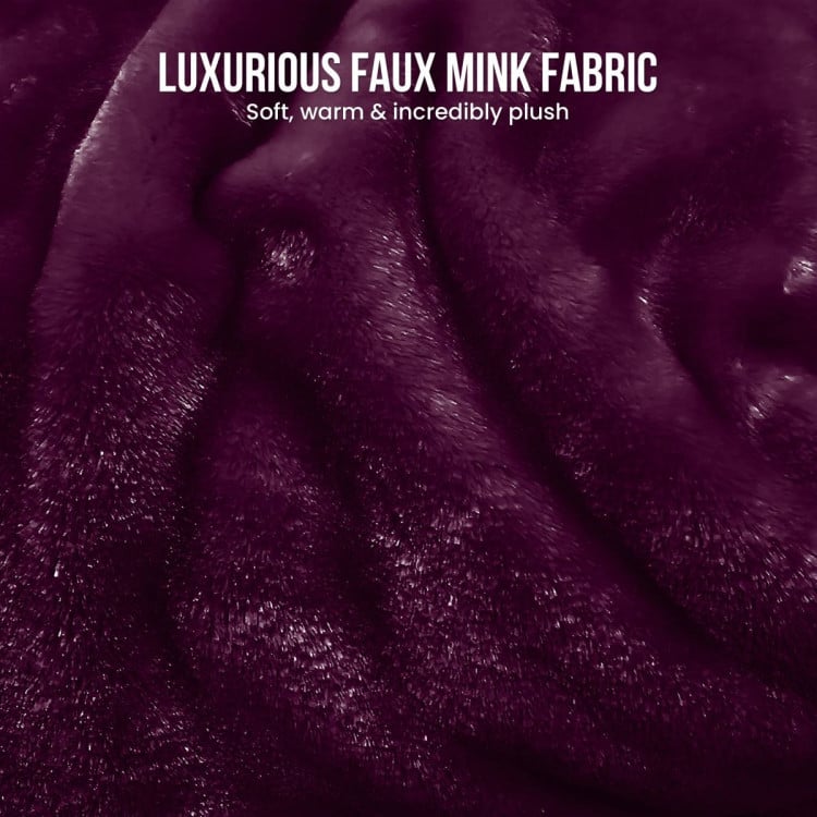 Laura Hill XL Double-Sided Oversized Faux Mink Blanket 305x305cm Purple Laura Hill