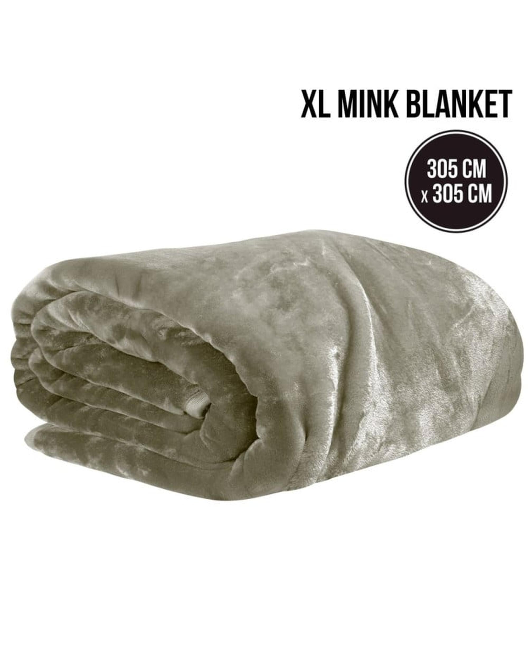 Laura Hill XL Double-Sided Oversized Faux Mink Blanket 305x305cm Olive Laura Hill