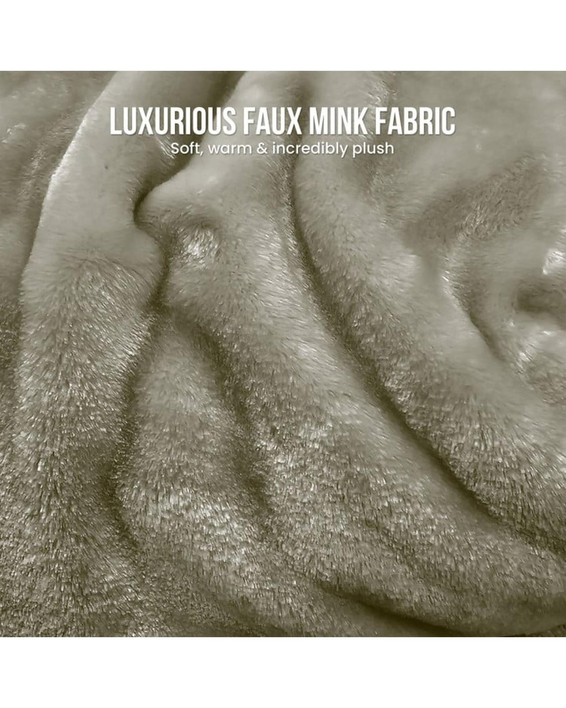 Laura Hill XL Double-Sided Oversized Faux Mink Blanket 305x305cm Olive Laura Hill