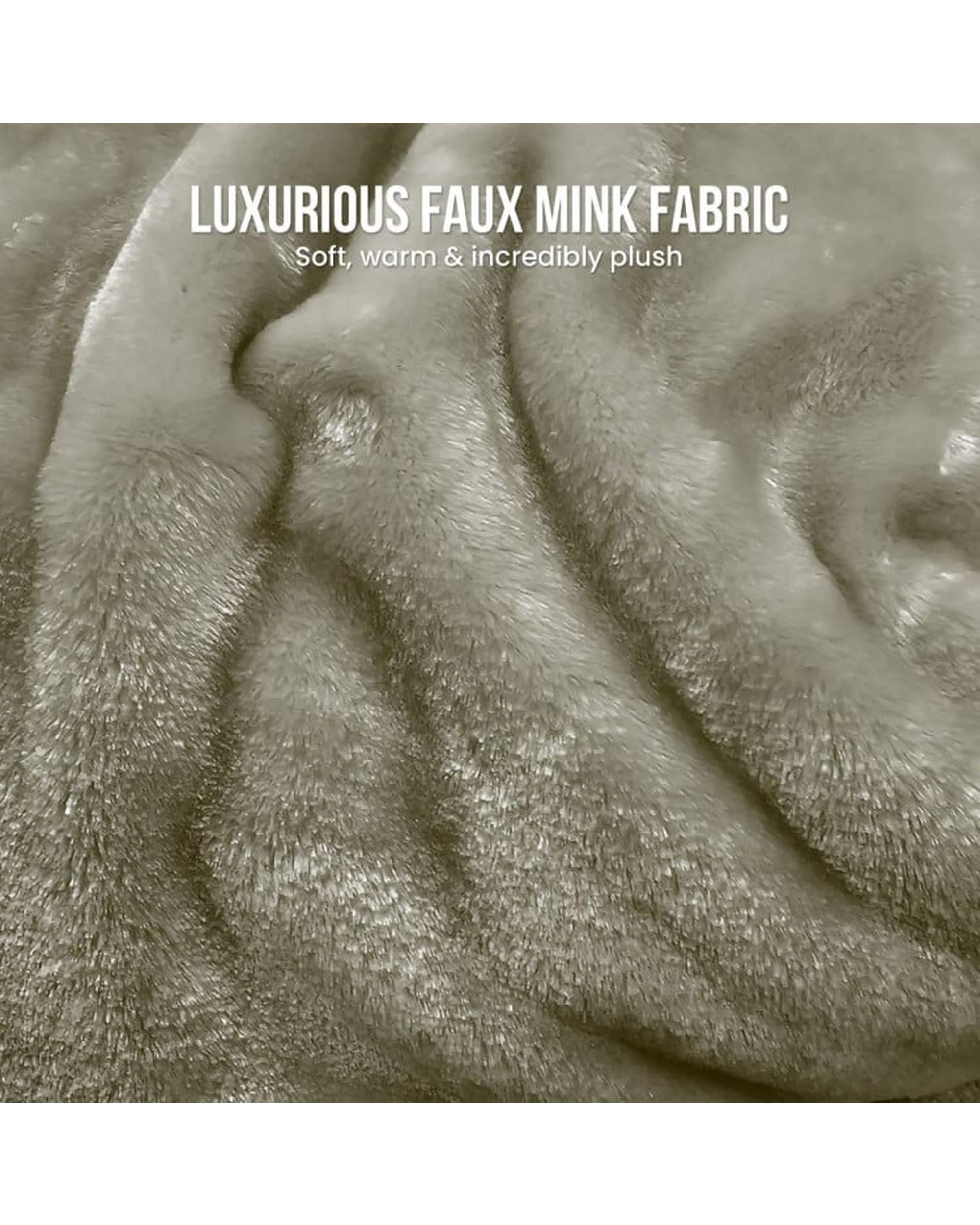 Laura Hill XL Double-Sided Oversized Faux Mink Blanket 305x305cm Olive Laura Hill