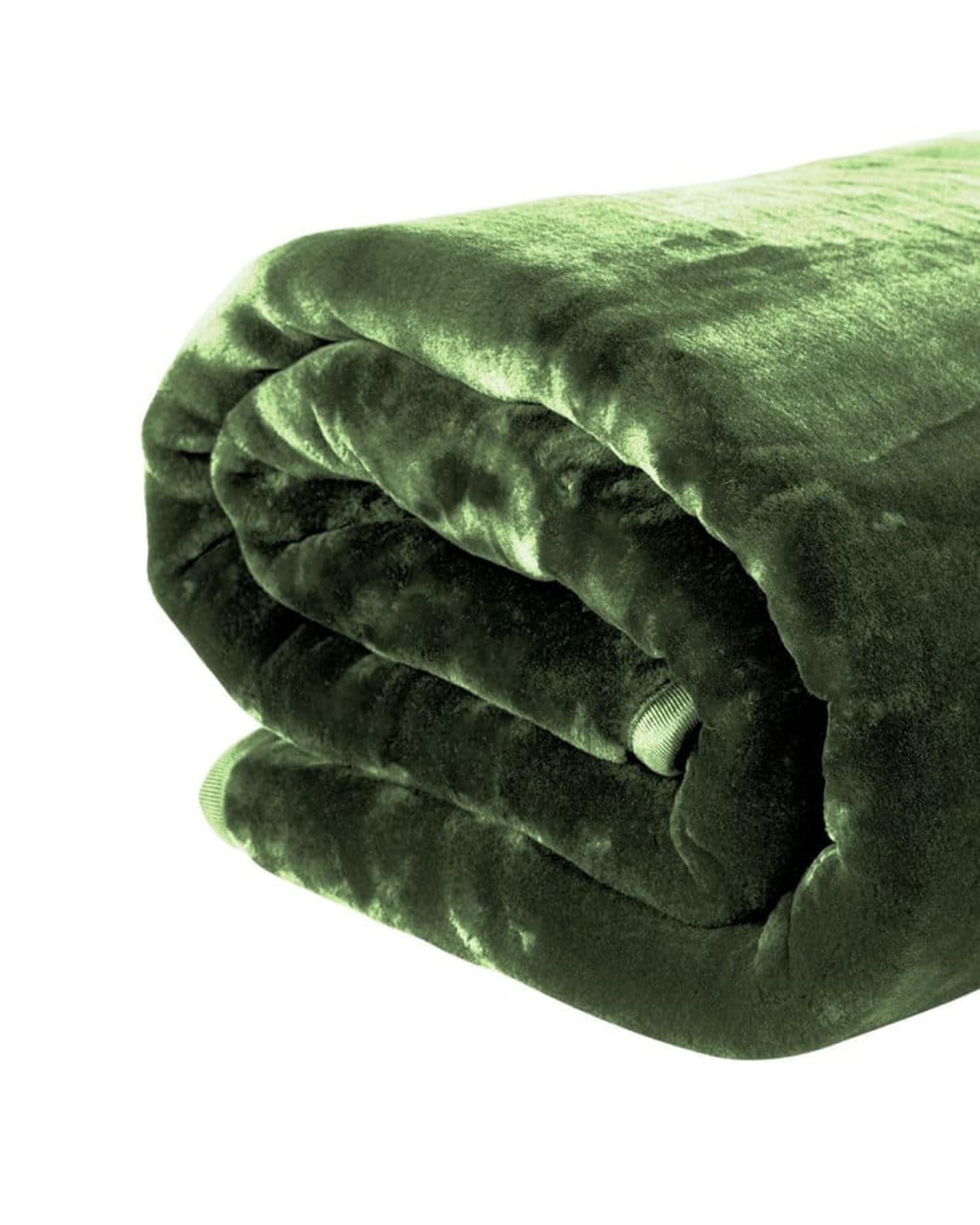 Laura Hill 600GSM Double-Sided Queen Size Faux Mink Blanket - Green Laura Hill