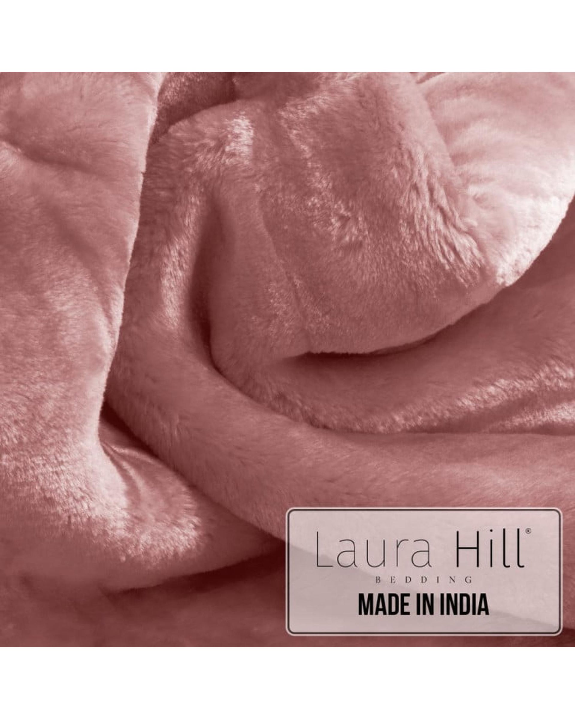 Laura Hill 800GSM Heavy Double-Sided Queen Faux Mink Blanket - Pink Laura Hill