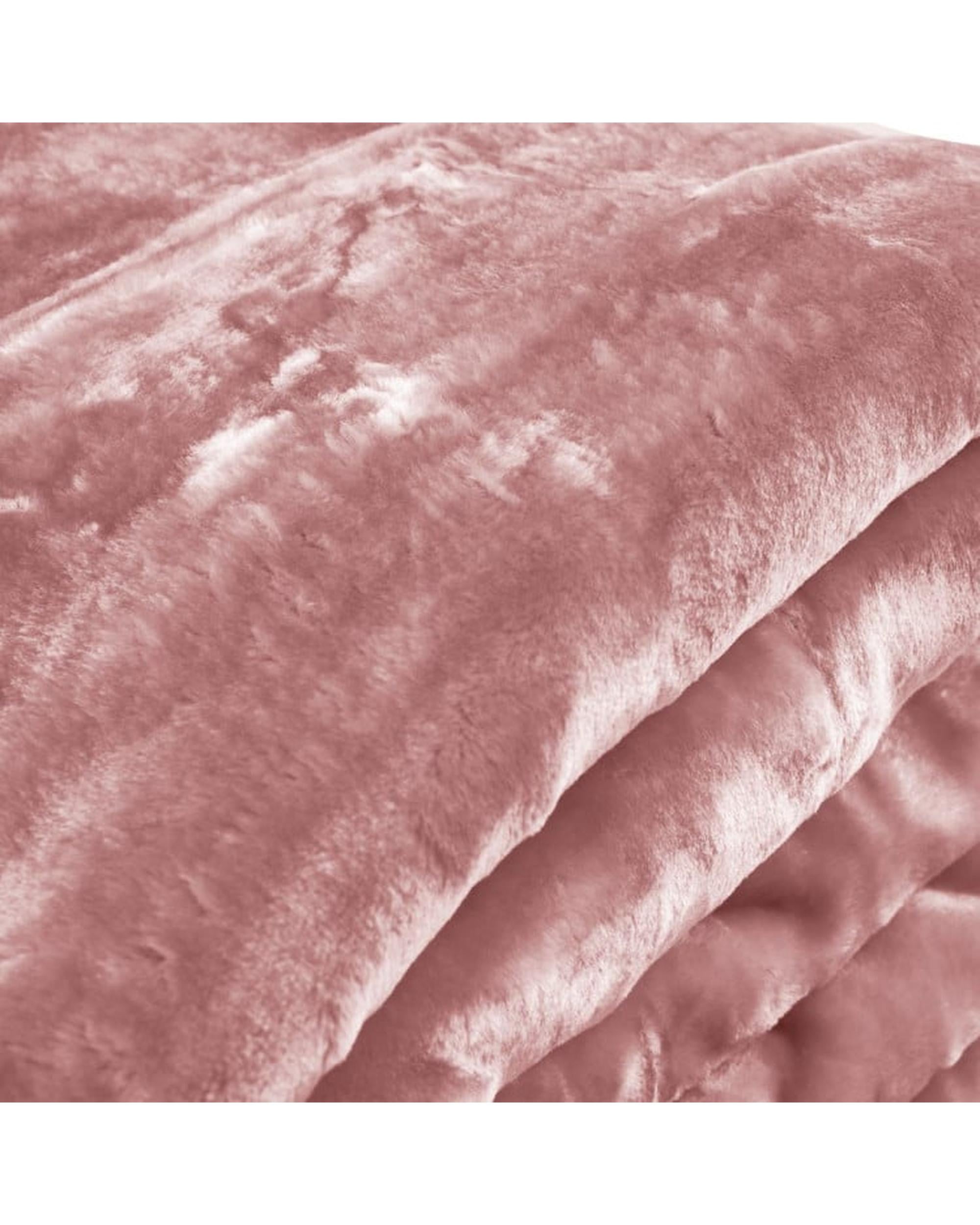 Laura Hill 800GSM Heavy Double-Sided Queen Faux Mink Blanket - Pink Laura Hill