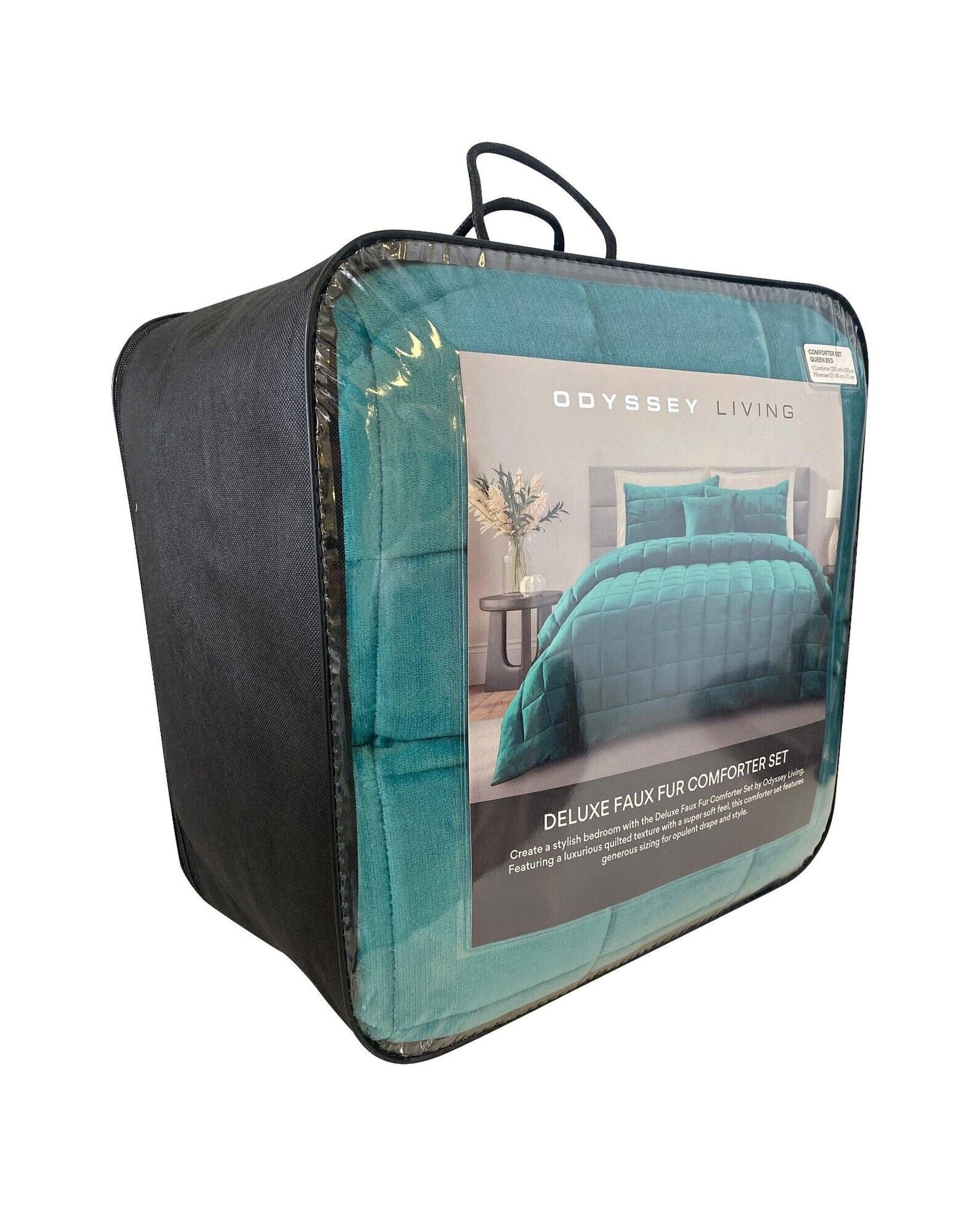 Odyssey Living Comforter Odyssey Living Deluxe Faux Fur Comforter Set - Emerald