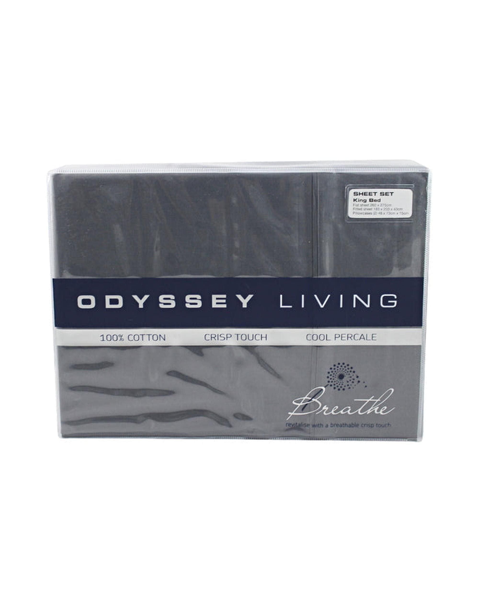 Odyssey Living Bed Sheets Odyysey Living Breathe 100% Cotton Sheet Sets - Charcoal