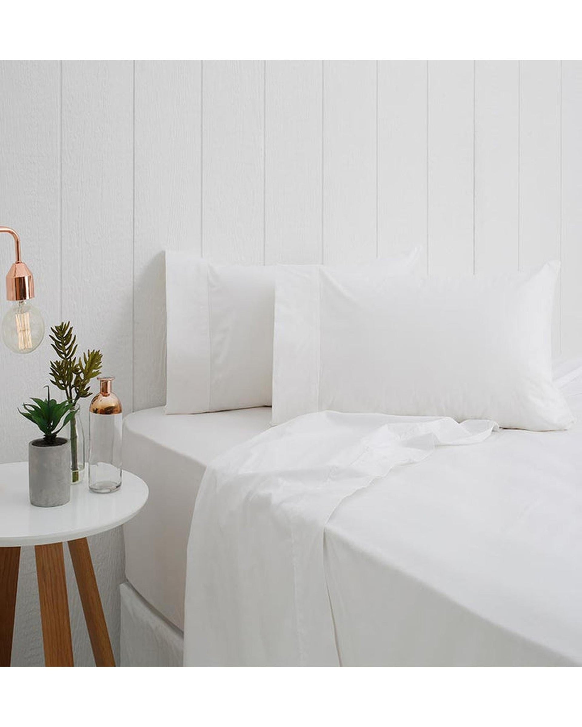 Odyssey Living Bed Sheets Odyysey Living Breathe Cotton Fitted Sheet - 250TC - SNOW