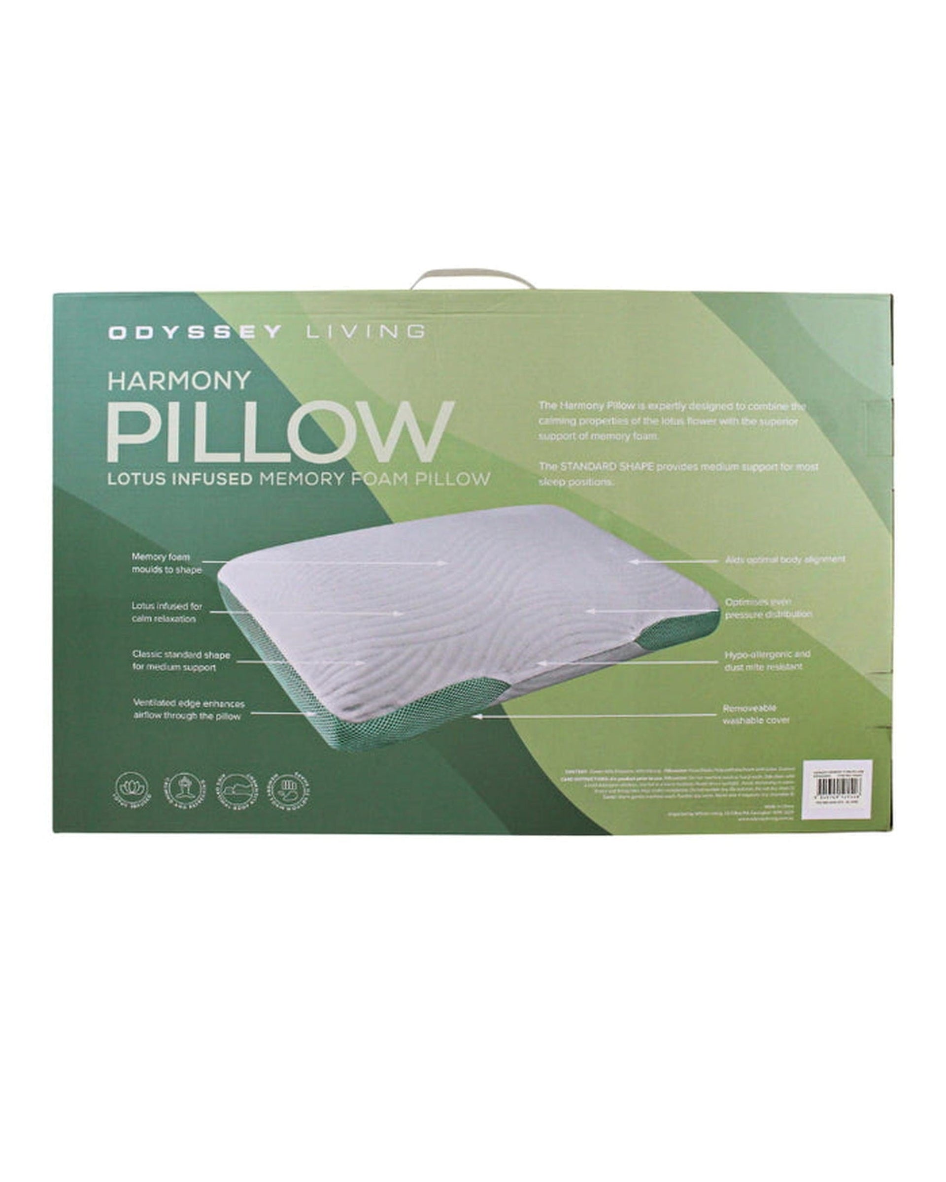 Odyssey Living Pillows/Cushions Odyysey Living Harmony Lotus Infused Memory Foam Pillow - 1200gms
