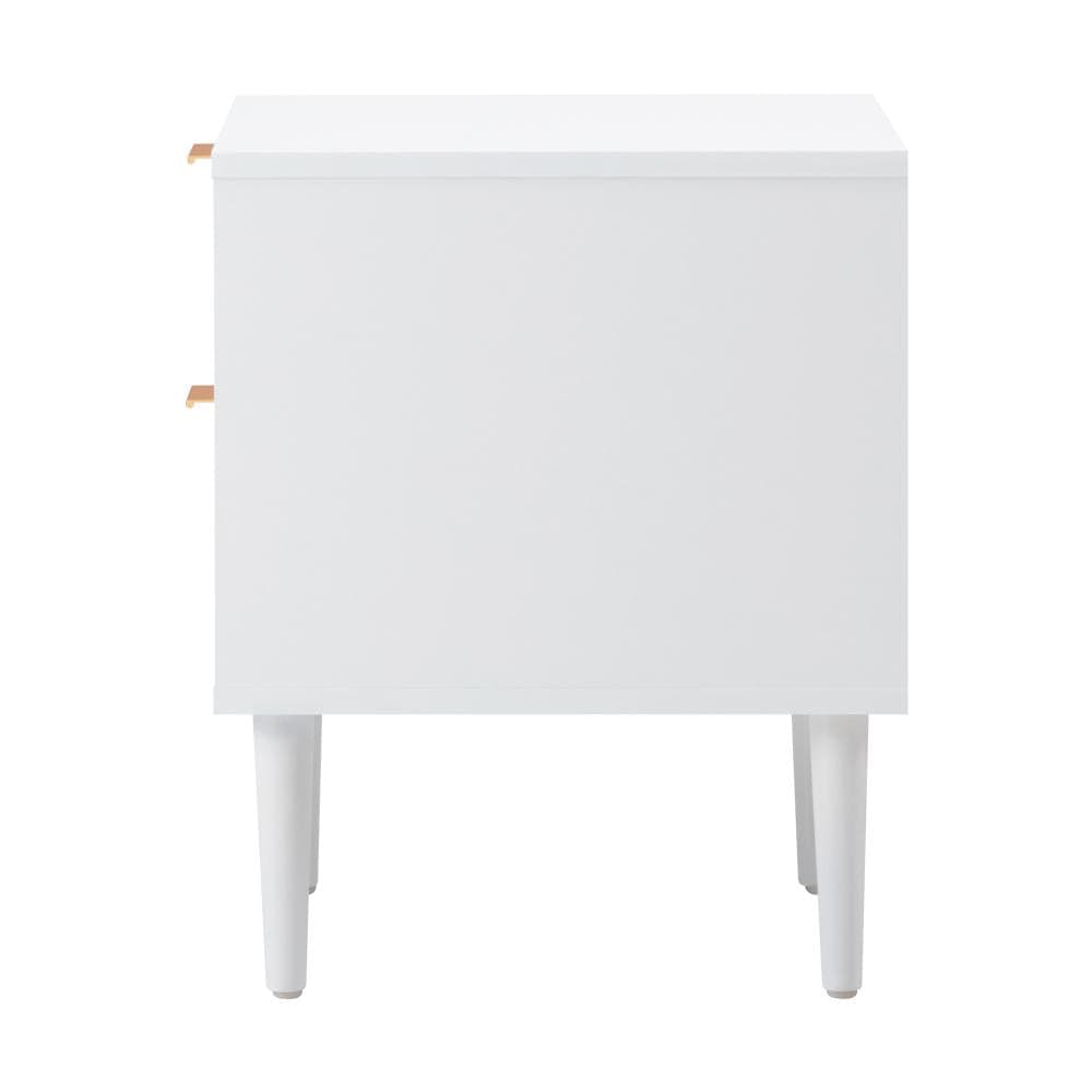 Oikiture Bedside Table 2PCS Bedside Table Storage Unit White
