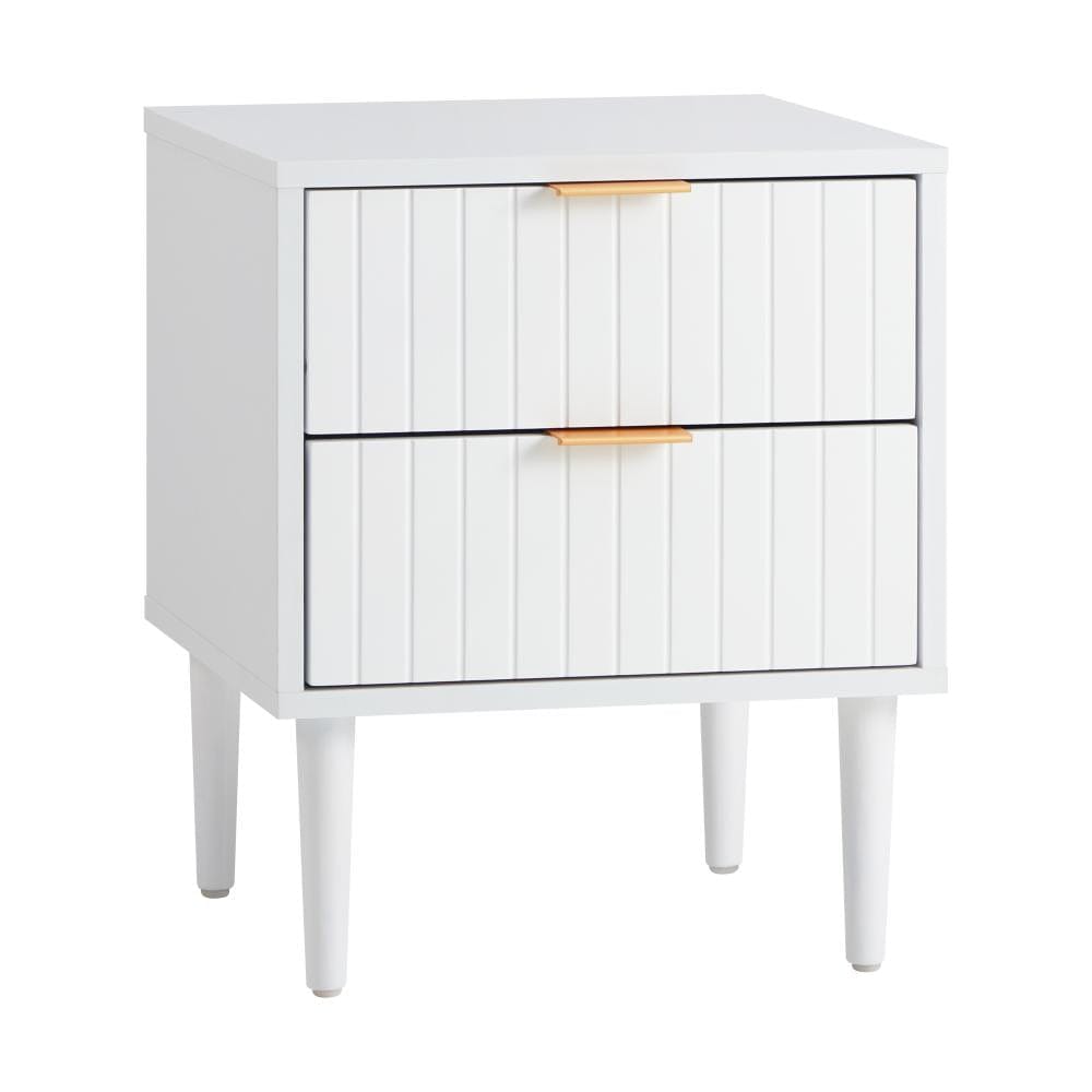 Oikiture Bedside Table 2PCS Bedside Table Storage Unit White