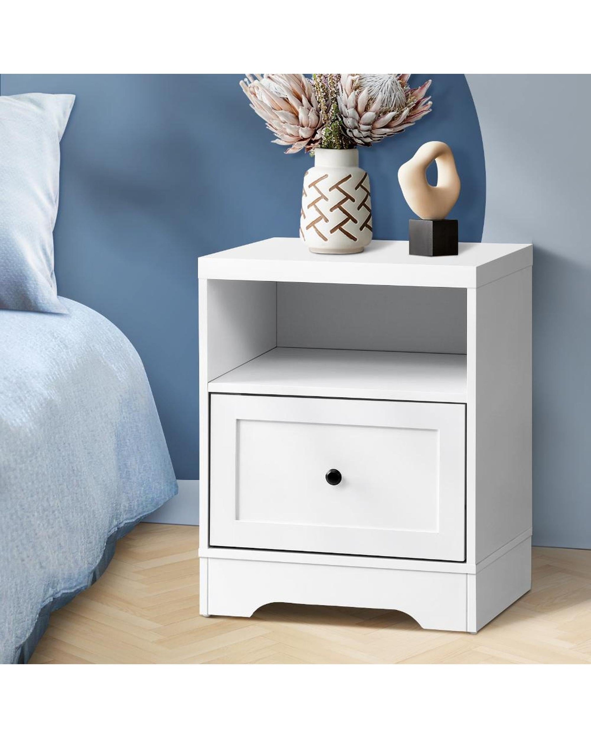 Oikiture Bedside Table 2PCS Bedside Tables Nightstand Hamptons Furniture
