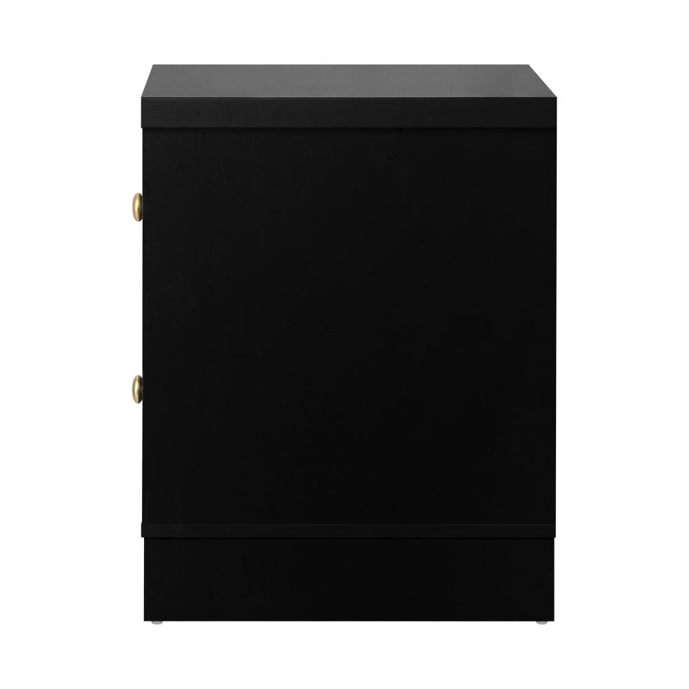 Oikiture Bedside Table 2X Bedside Tables Hamptons Furniture Black