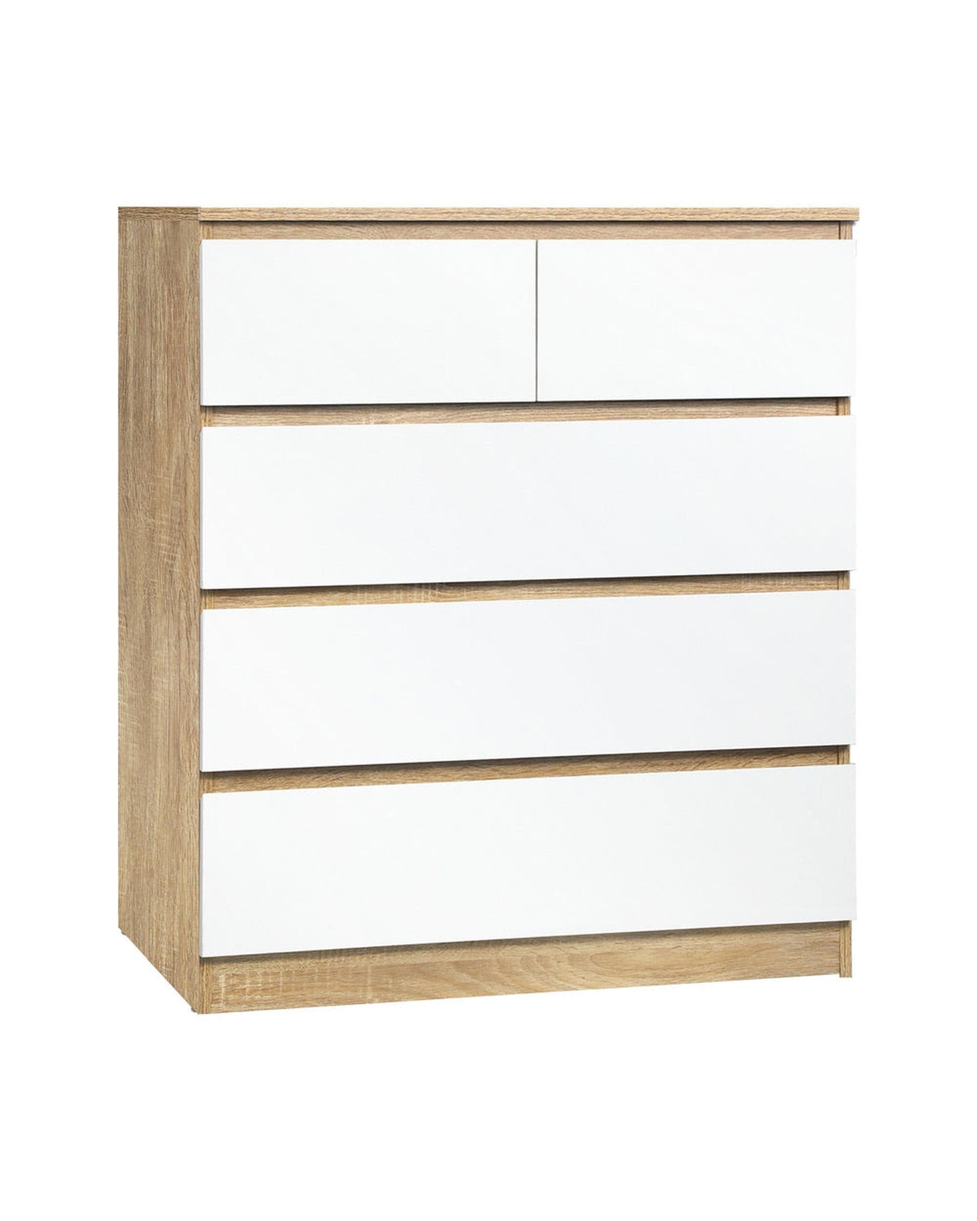 Oikiture Chest Of Drawers 5 Chest of Drawers Tallboy Cabinet Dresser Table Wooden White Furniture