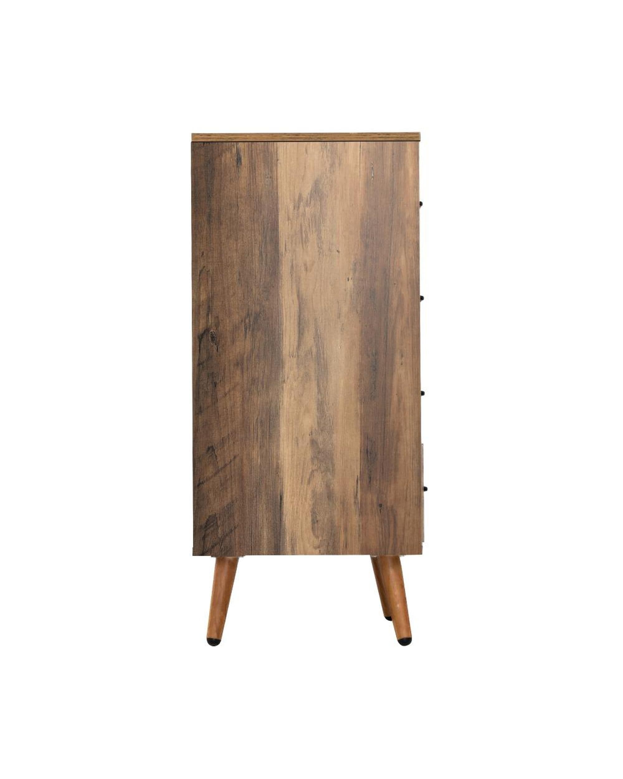 Oikiture Chest of Drawers AUDRE 4 Chest of Drawers Storage Cabinet Tallboy Dresser Industrial Furniture