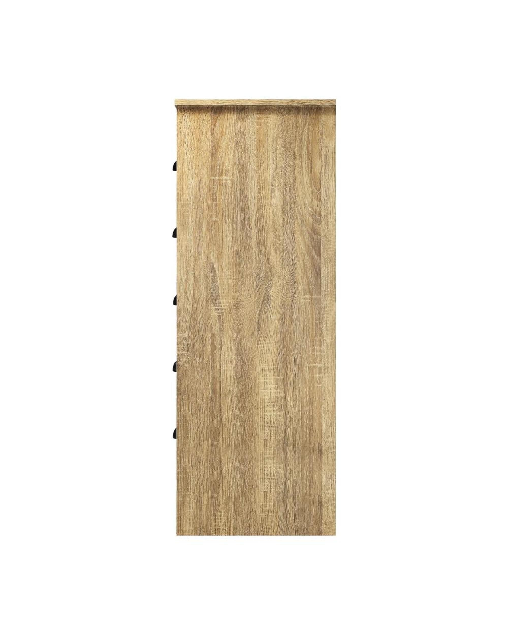 Oikiture Chest of Drawers AUDRE Tallboy Chest of Drawer Dresser with 6 Drawers Bedroom Storage Cabinet Natural Wood