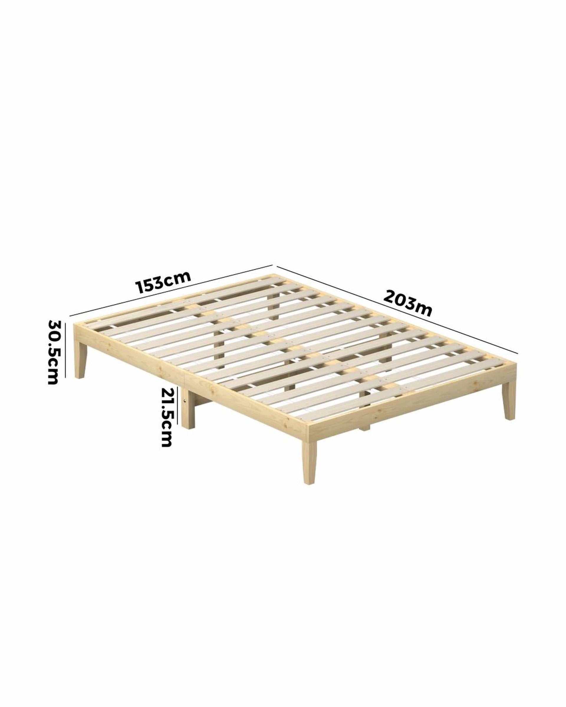 Oikiture Base Bed Frame Wooden Pine Timber Bedroom Furniture