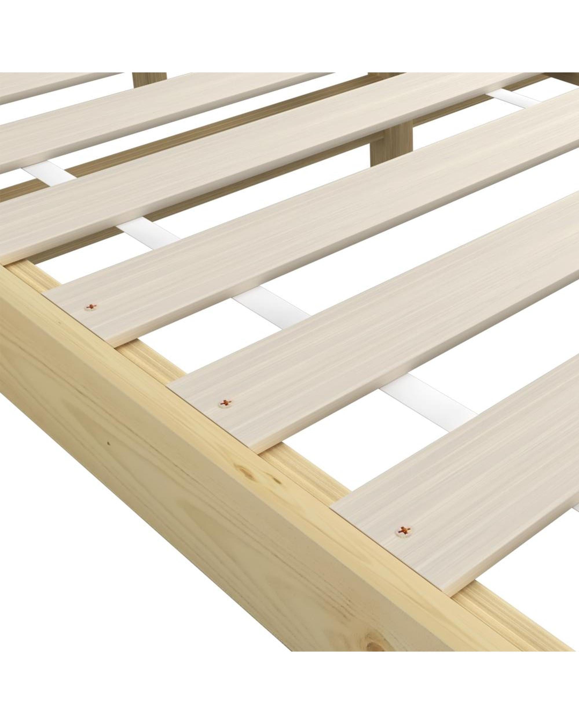 Oikiture Base Bed Frame Wooden Pine Timber Bedroom Furniture