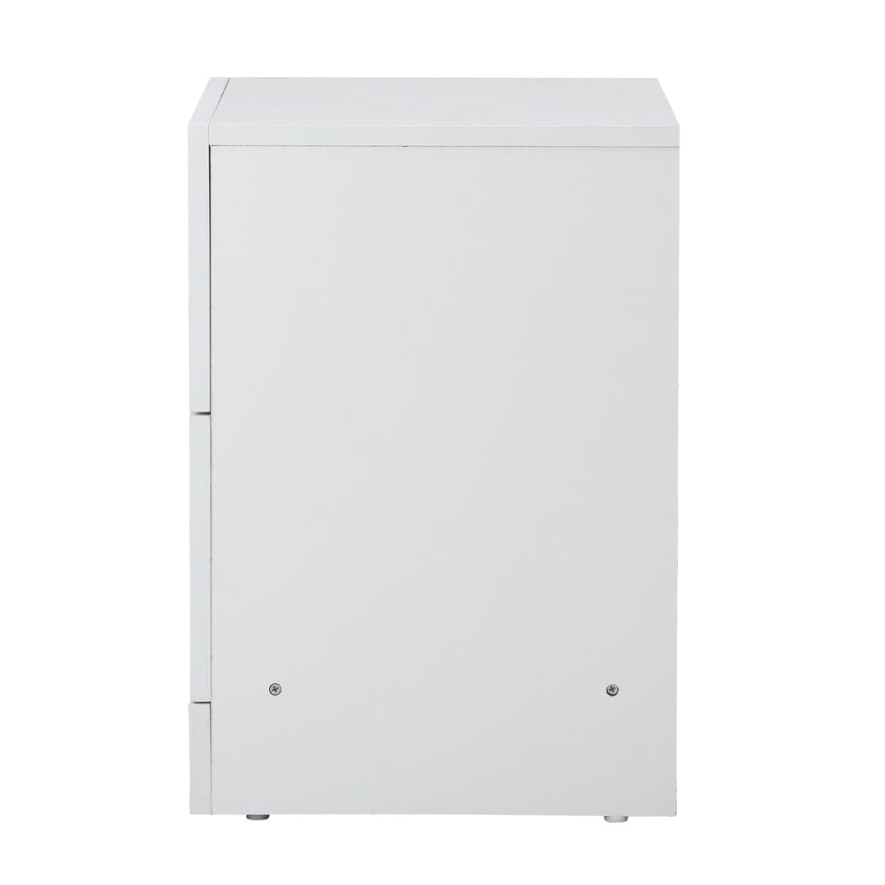 Oikiture Bedside Table Bedside Table 2 Drawers Side Table White