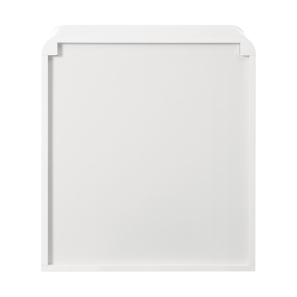 Oikiture Bedside Table Bedside Table Display Shelf Storage Cabinet Nightstand White