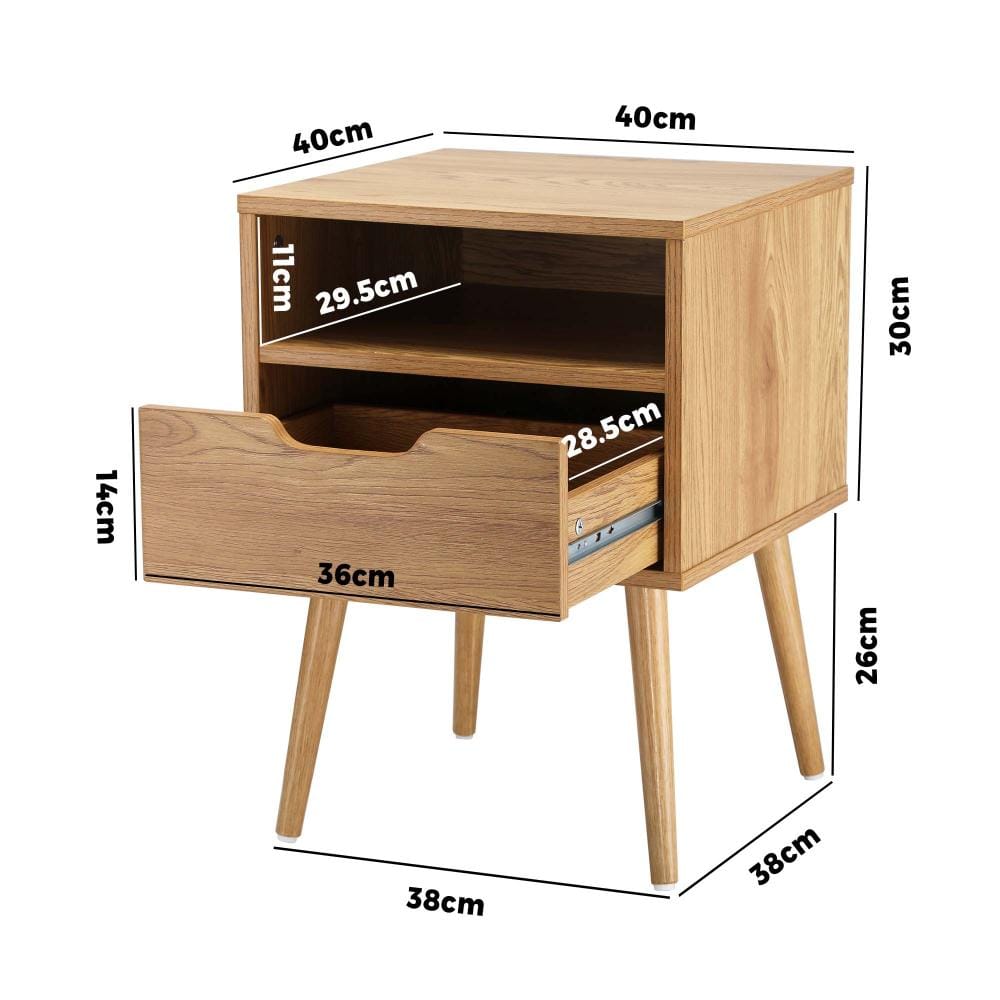 Oikiture Bedside Table Bedside Table Drawers Side Tables Nightstand Bedroom Cabinet Wood