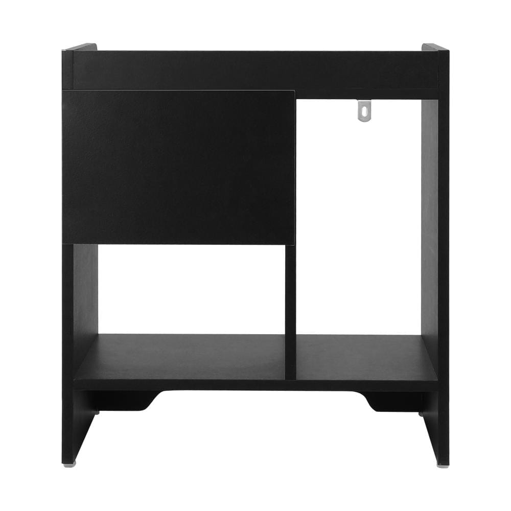 Oikiture Bedside Table Bedside Table with Drawer and Storage Space Side Table Nightstand Home Bedroom Furniture Black