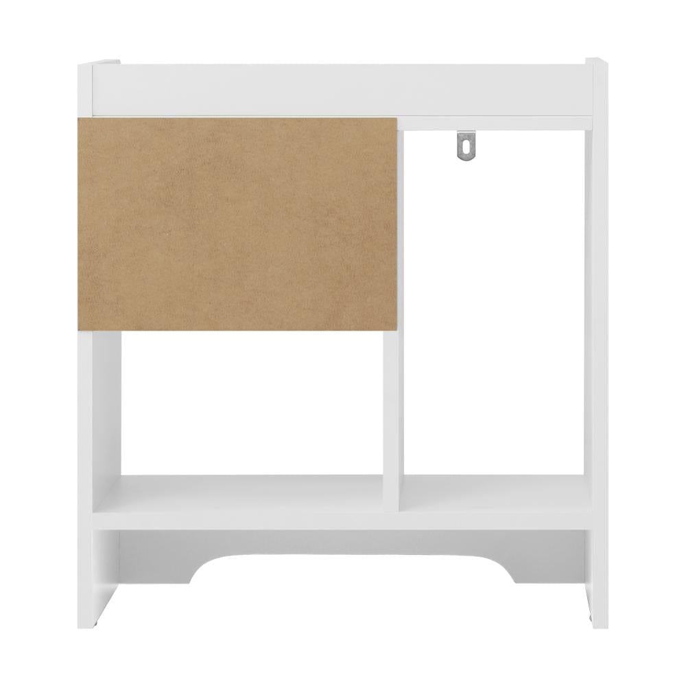 Oikiture Bedside Table Bedside Table with Drawer and Storage Space Side Table Nightstand Home Bedroom Furniture White