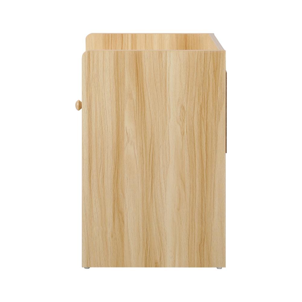 Oikiture Bedside Table Bedside Table with Drawer and Storage Space Side Table Nightstand Home Bedroom Furniture Wooden